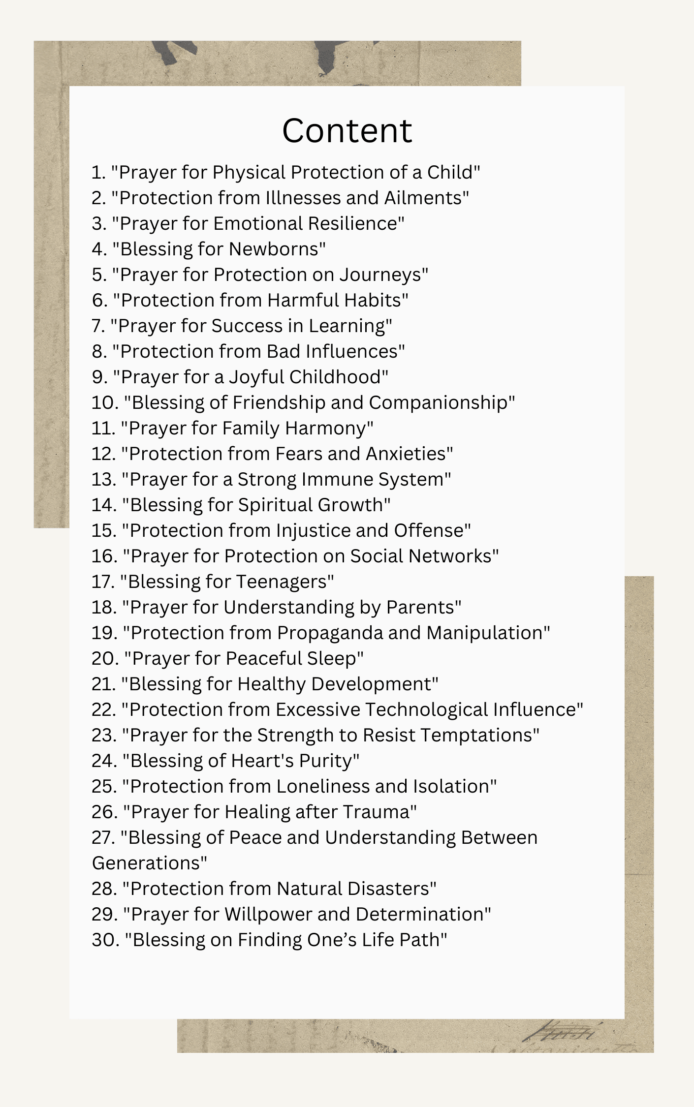 Protection from Above: 30 Prayers for Children's Safety