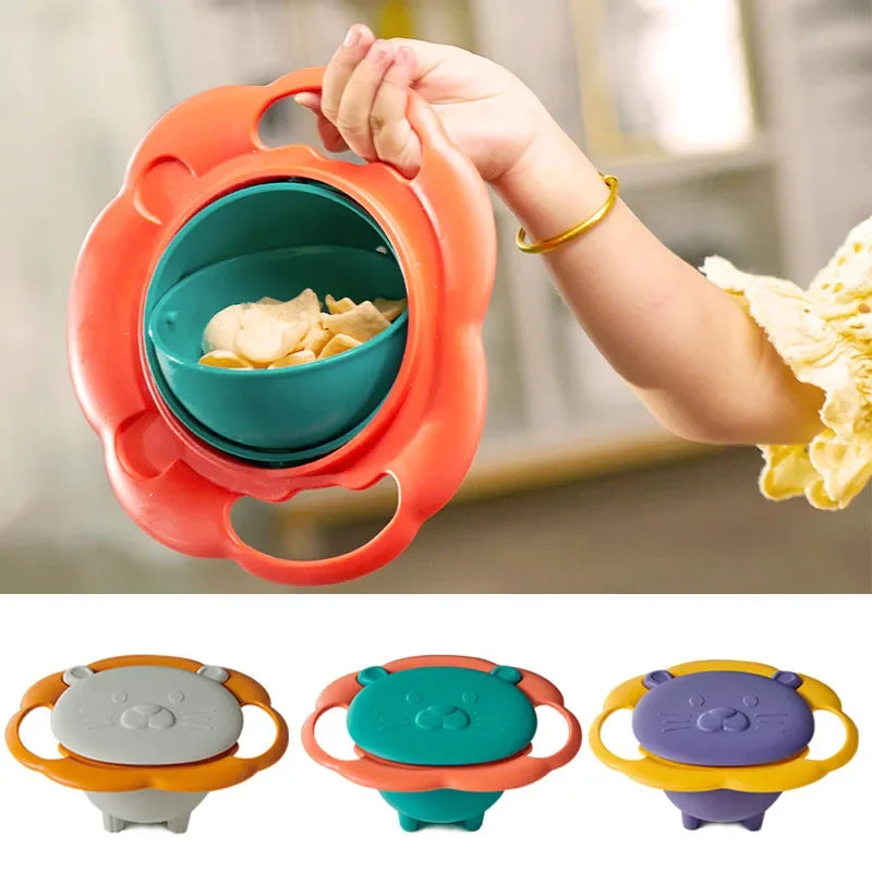 360° Rotate Spill-Proof Gyro Bowl for Children