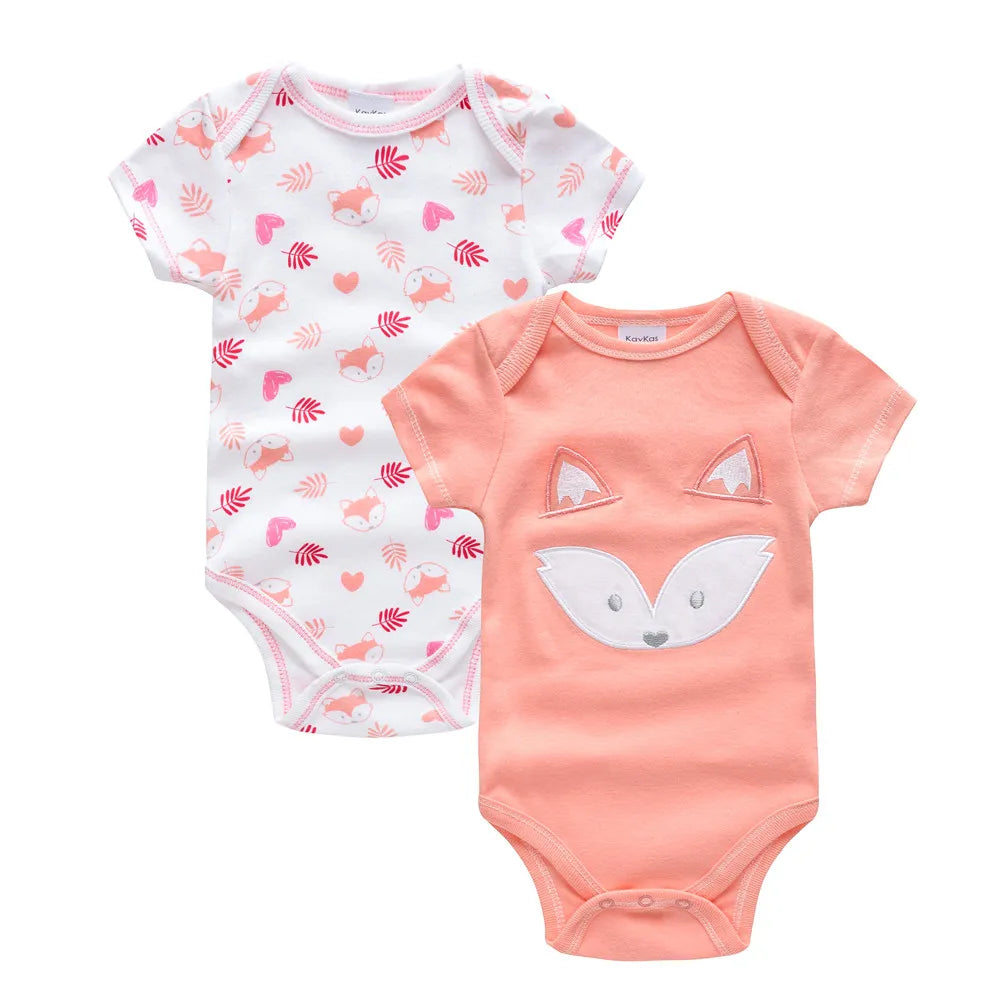 2 PCS/SET 100%Cotton Cute Newborn Bodysuit