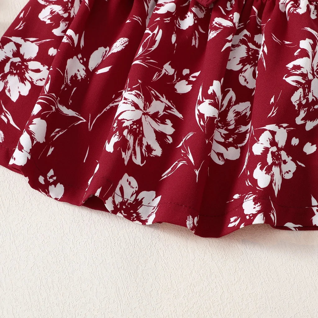 Charming Korean-Style Floral Princess Dress: Butterfly Sleeves for Kids 3-24 Months
