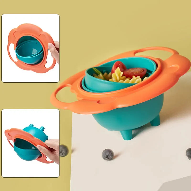 360° Rotate Spill-Proof Gyro Bowl for Children