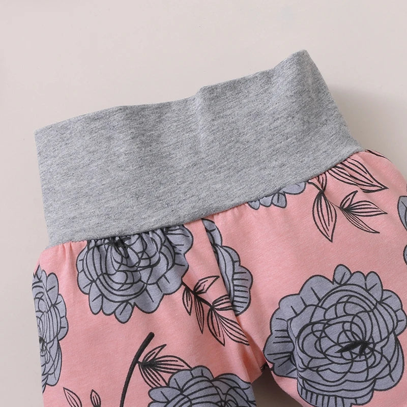 0-18 Months Baby Girl Clothing Long Sleeve Romper Rose Pant with Hat & Headband Spring 4PCS Outfit Toddler Girl Clothes