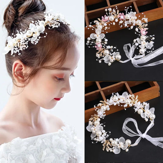 Bohemian headdress for girls with pearls