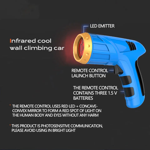 Wall climbing infrared laser race car