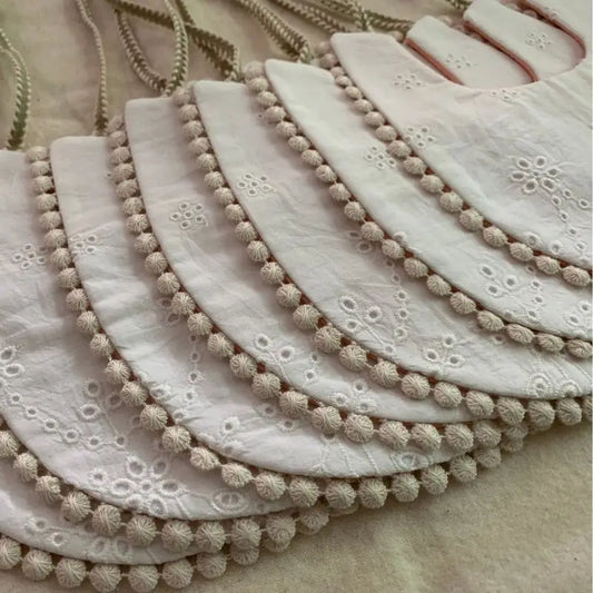 Embellished Reversible Cotton Bibs