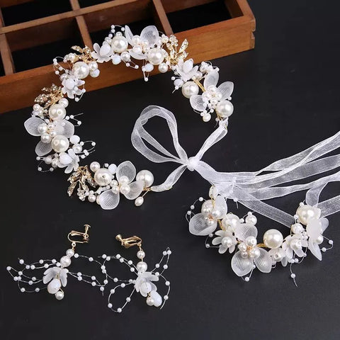 Bohemian headdress for girls with pearls