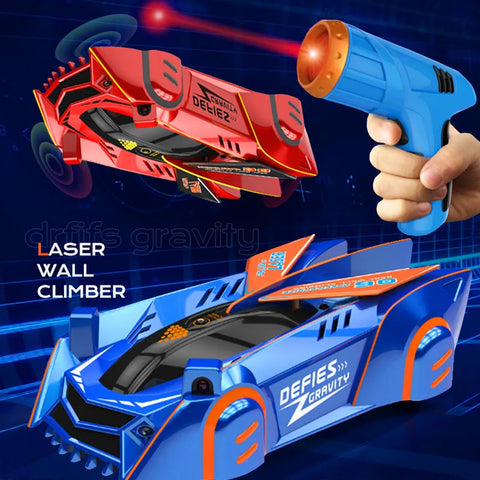 Wall climbing infrared laser race car