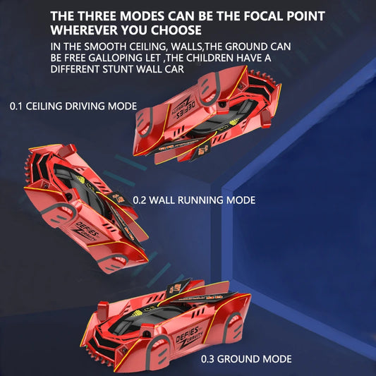Wall climbing infrared laser race car