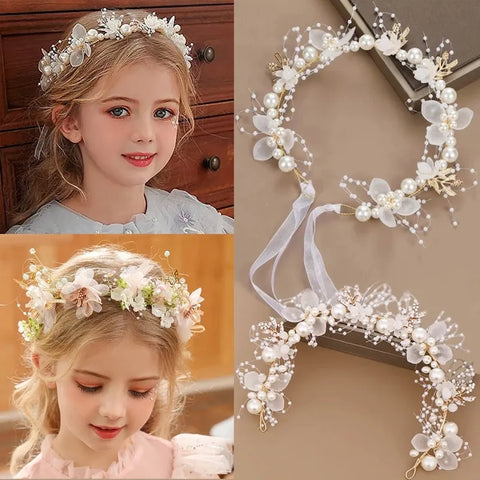 Bohemian headdress for girls with pearls