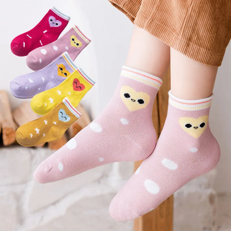 5 Pairs Kids Socks for Boys & Girls | Soft Cotton | Ages 0-9 Years | Ideal for Spring