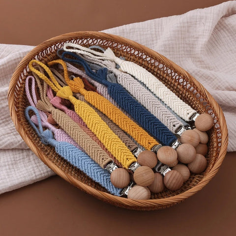 "Antique Handcrafted Crochet Baby Pacifier Holder"