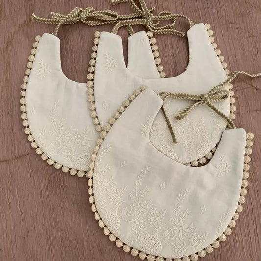 Embellished Reversible Cotton Bibs