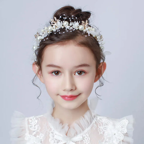 Bohemian headdress for girls with pearls